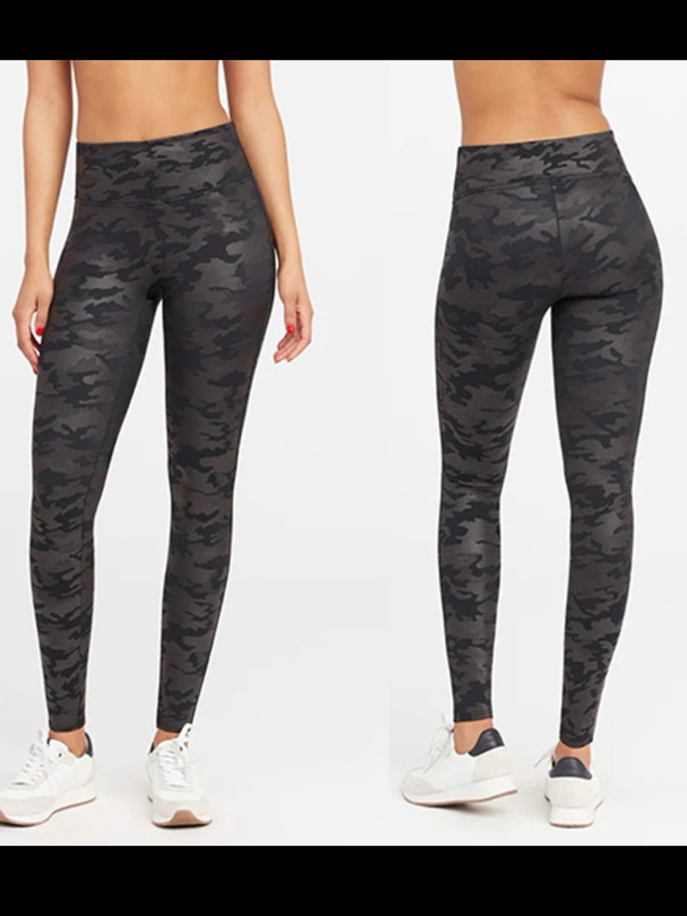 Spanx High-Rise Camo Leggings - Black/Gray